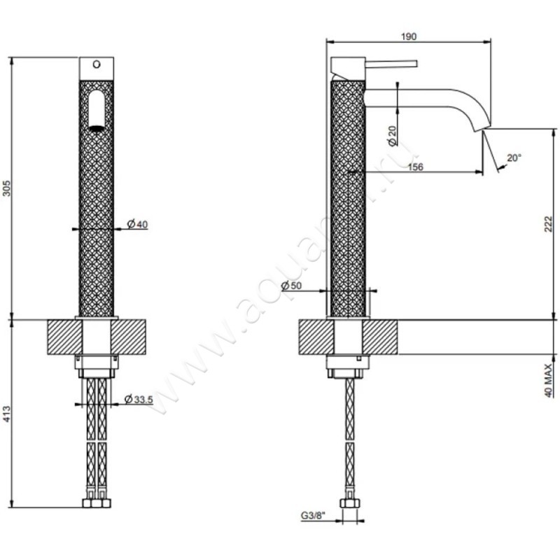 Смеситель Gessi316 54106239 размеры