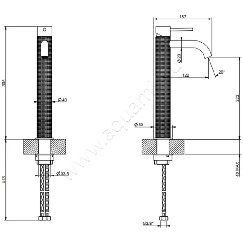 Смеситель Gessi316 54409239 размеры