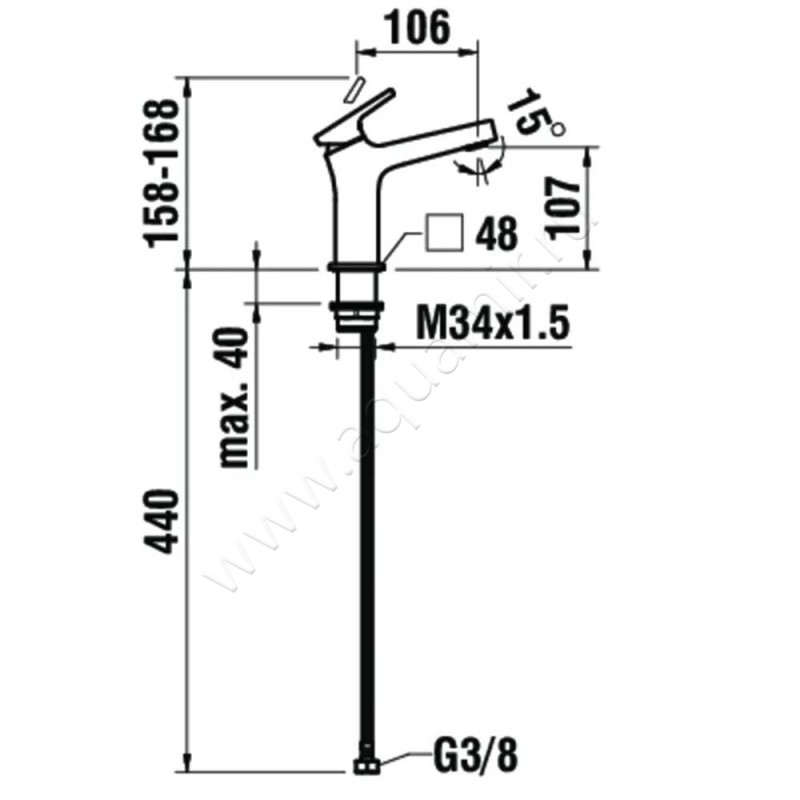 Смеситель для раковины Laufen Sense HF901202100000 размеры