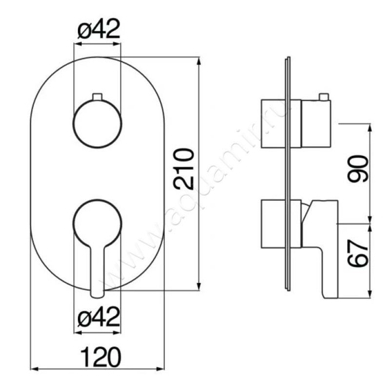 Смеситель Nobili Lira WE81102LRCR размеры
