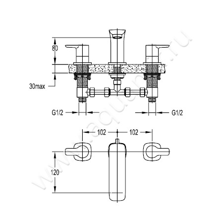 Смеситель для раковины Cezares Tesoro TESORO-BLS-01 размеры
