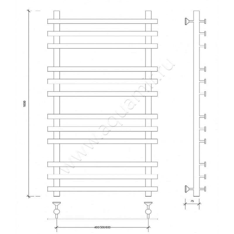 Полотенцесушитель водяной Secado Понтида плюс 4603777448066 размеры