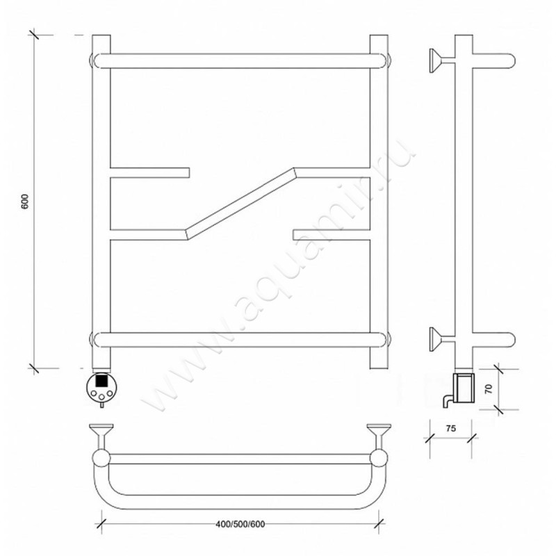 Полотенцесушитель электрический Secado Риволи 4603777458133 размеры