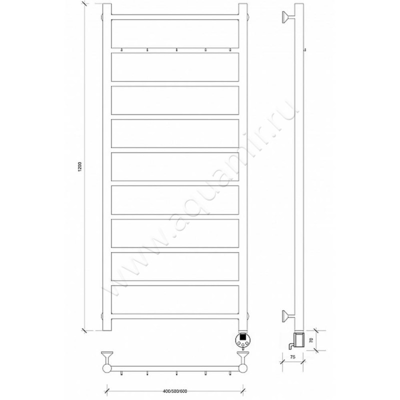 Полотенцесушитель электрический Secado Триада 1 4603759409603 размеры