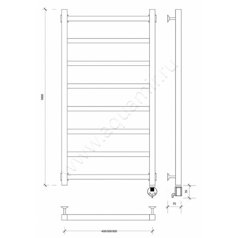 Полотенцесушитель электрический Secado Корато 1 4603777441654 размеры