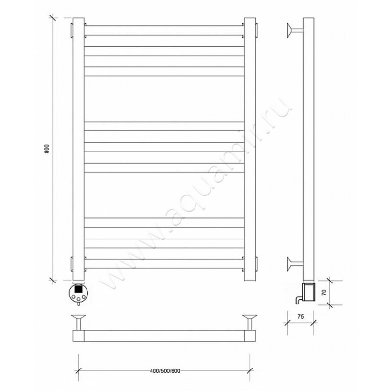 Полотенцесушитель электрический Secado Корато 3 4603777442415 размеры