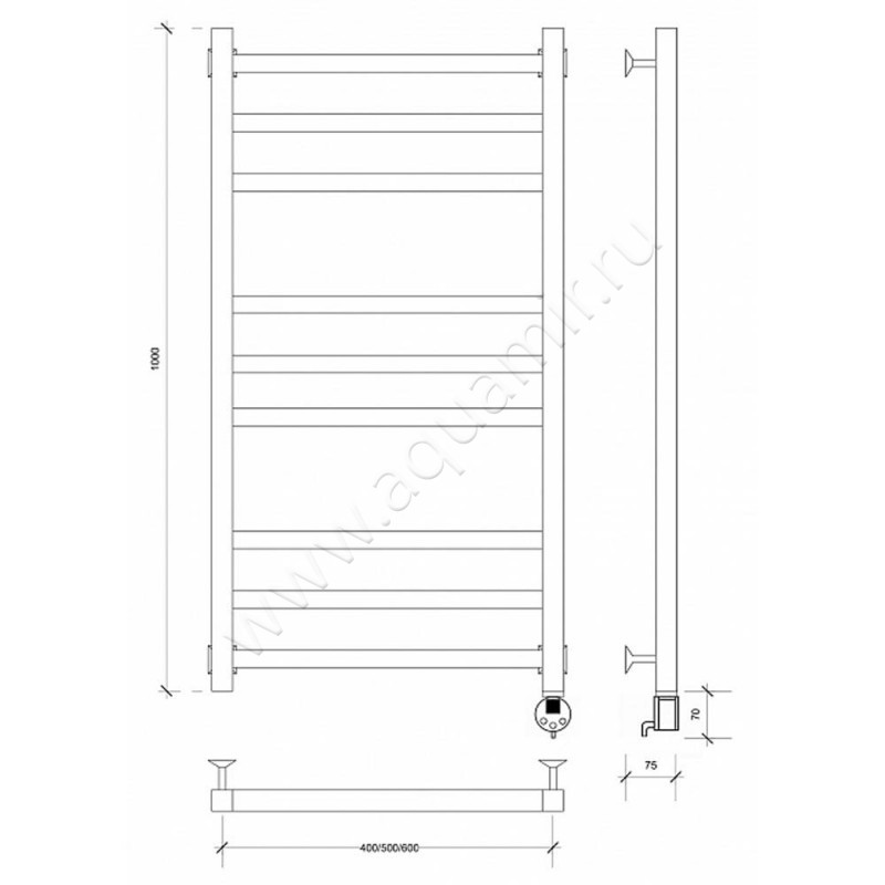 Полотенцесушитель электрический Secado Корато 3 4603777441791 размеры