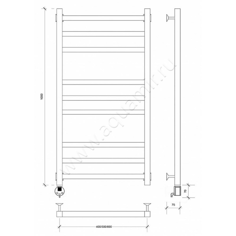 Полотенцесушитель электрический Secado Корато 3 4603777441791 размеры