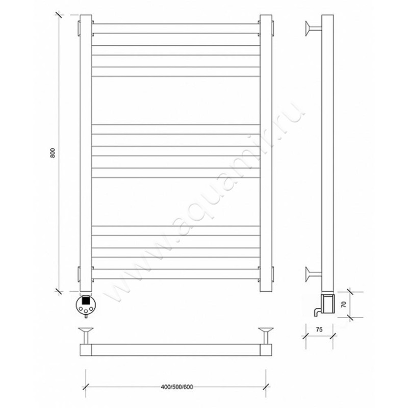 Полотенцесушитель электрический Secado Корато 3 4603777442064 размеры