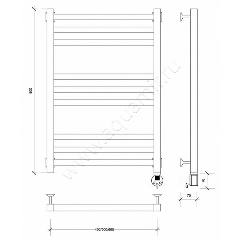 Полотенцесушитель электрический Secado Корато 3 4603759407746 размеры