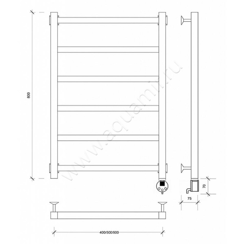 Полотенцесушитель электрический Secado Корсико 1 4603777441937 размеры