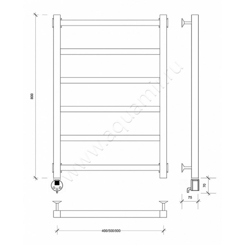 Полотенцесушитель электрический Secado Корсико 1 4603777441937 размеры