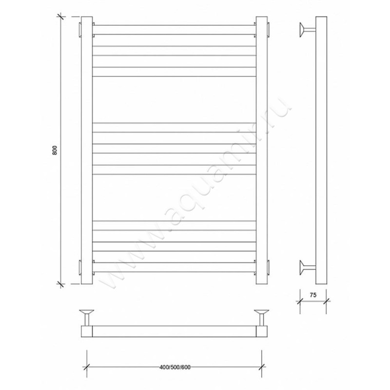 Полотенцесушитель электрический Secado Корсико 3 4603777442231 размеры