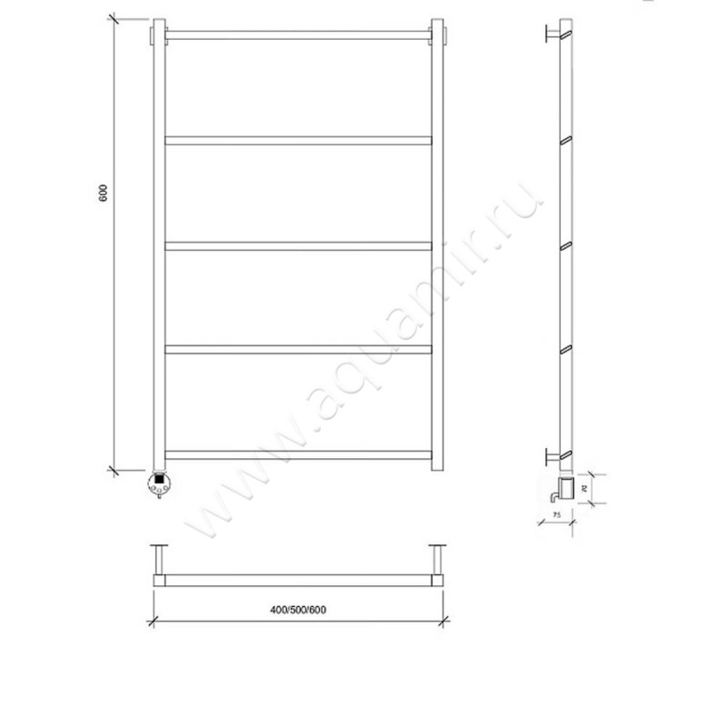 Полотенцесушитель электрический Secado Корсико 4673739251614 размеры