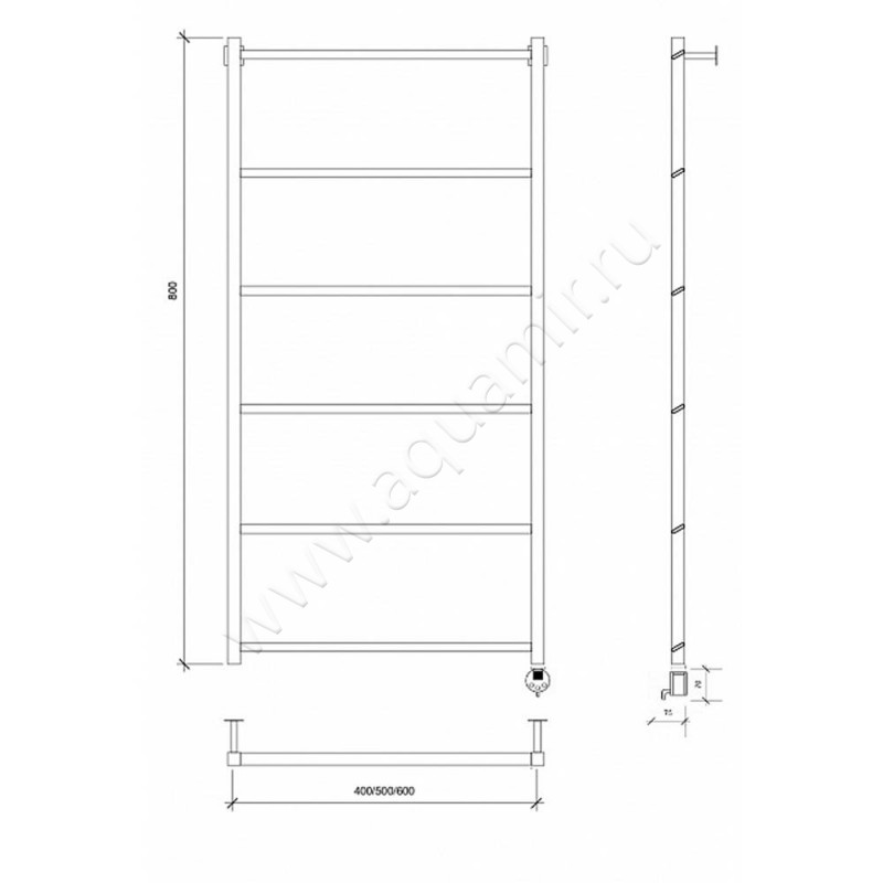Полотенцесушитель электрический Secado Корсико 4673739251645 размеры