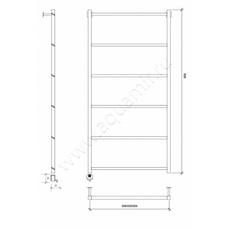 Полотенцесушитель электрический Secado Корсико 4673739251652 размеры