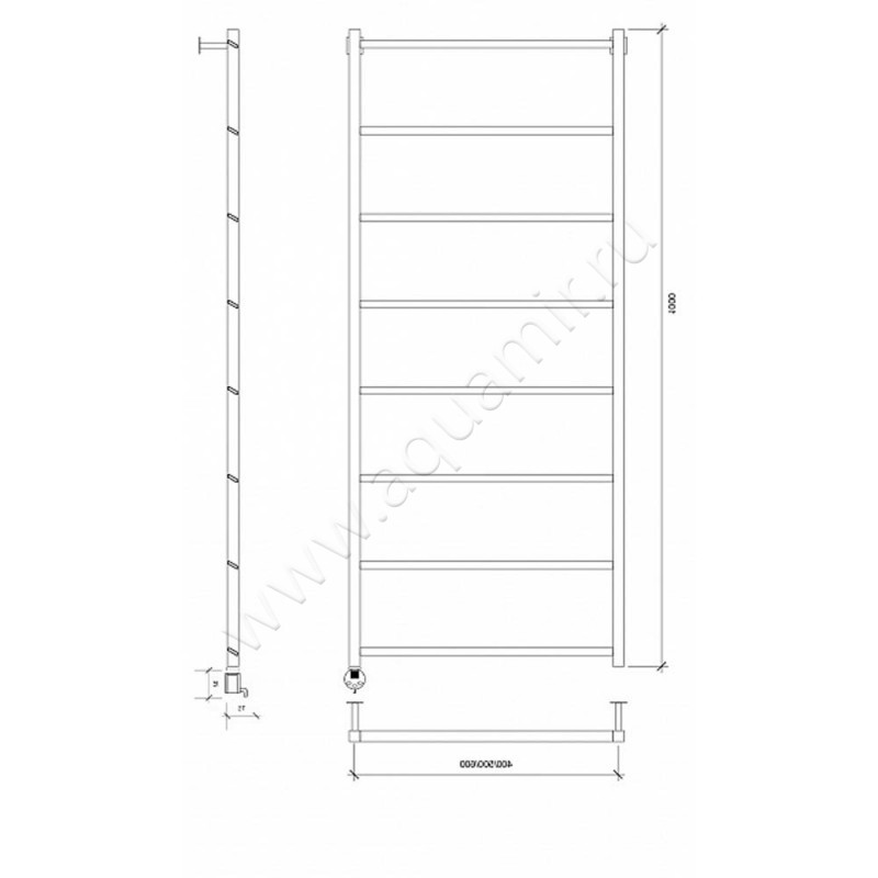 Полотенцесушитель электрический Secado Корсико 4673739251676 размеры