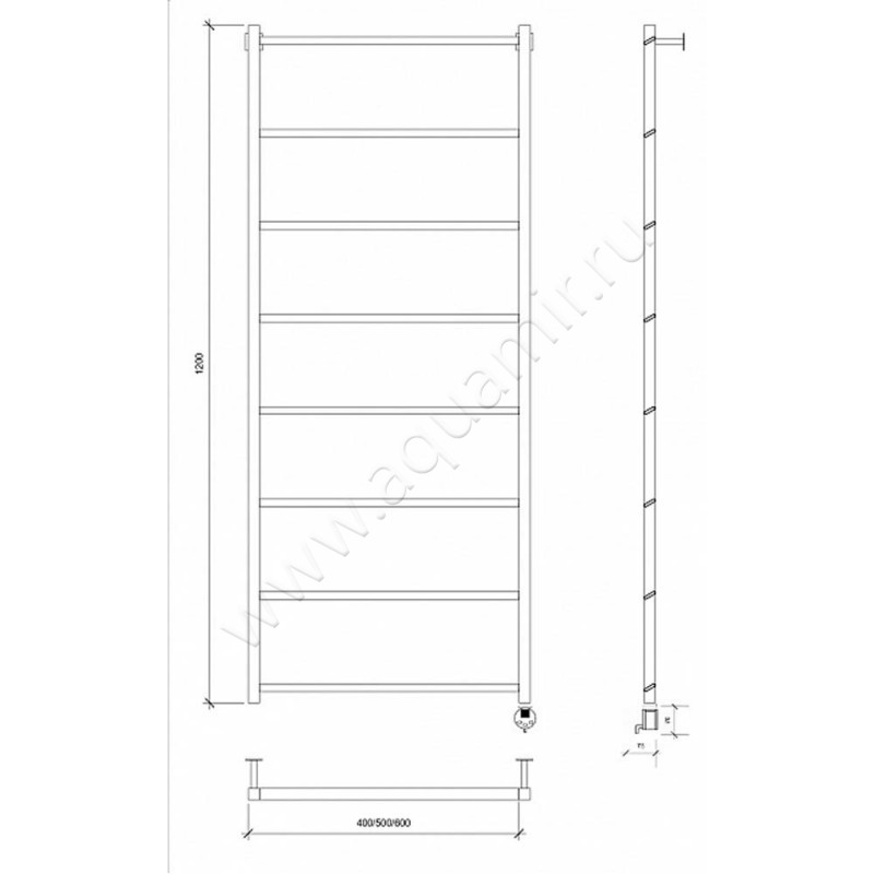 Полотенцесушитель электрический Secado Корсико 4673739251706 размеры