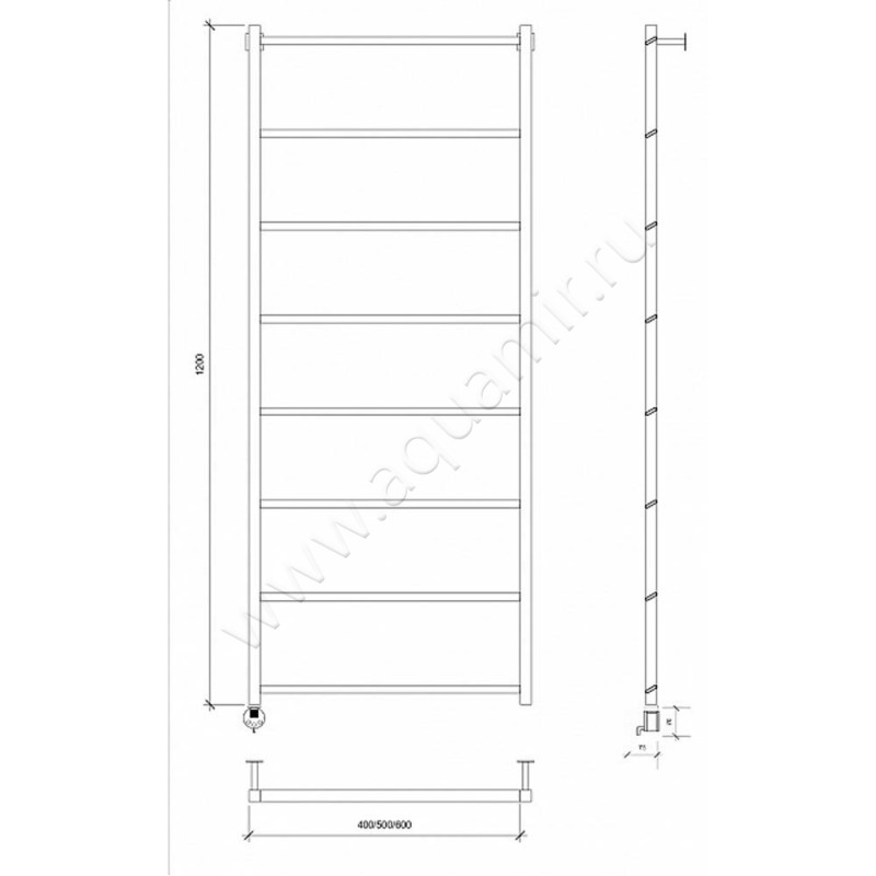 Полотенцесушитель электрический Secado Корсико 4673739251706 размеры