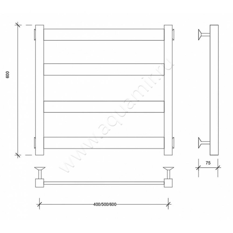 Полотенцесушитель водяной Secado Комано 1 4603777481230 размеры