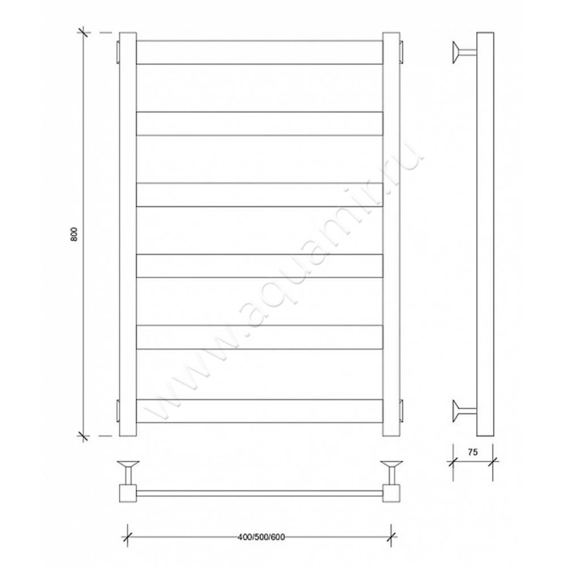 Полотенцесушитель водяной Secado Комано 1 4603777474751 размеры