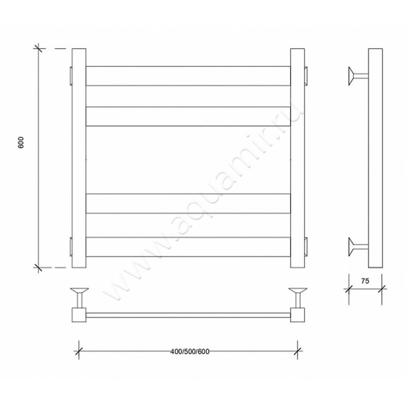 Полотенцесушитель водяной Secado Комано 3 4603777481964 размеры