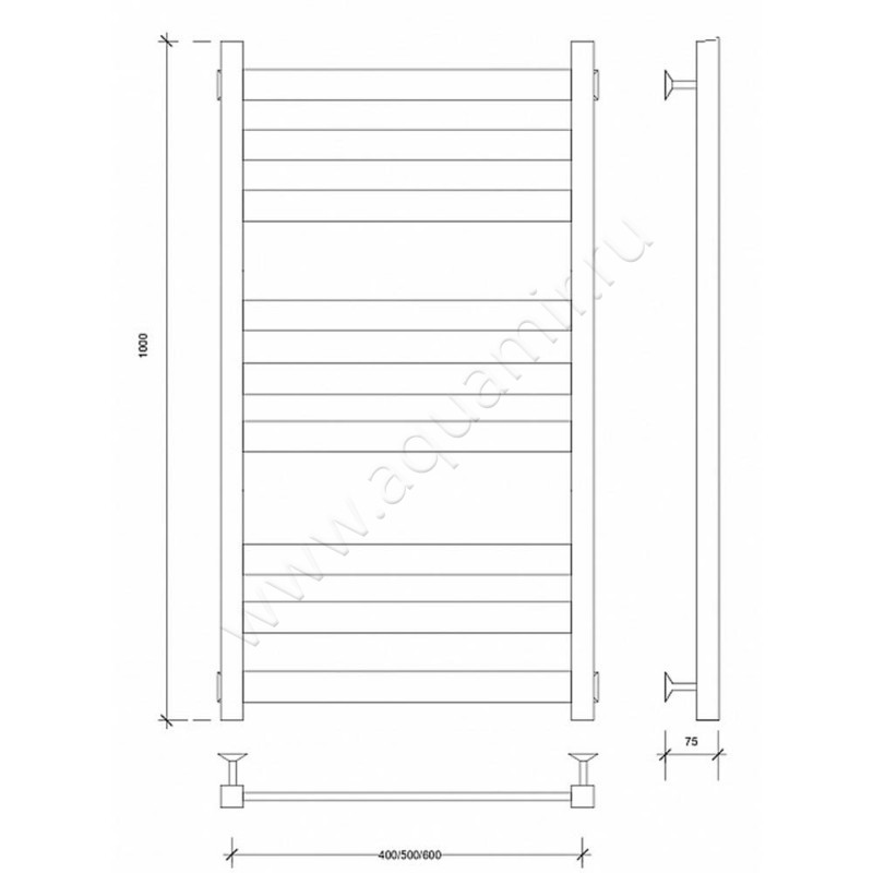 Полотенцесушитель водяной Secado Комано 3 4603759401560 размеры