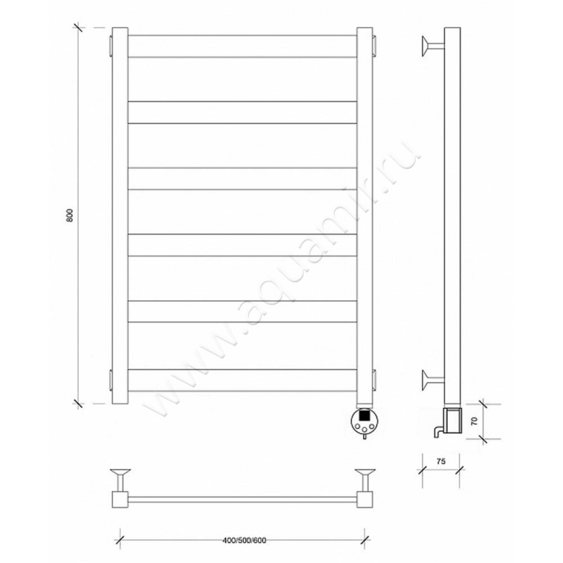 Полотенцесушитель электрический Secado Комано 1 4603777442392 размеры