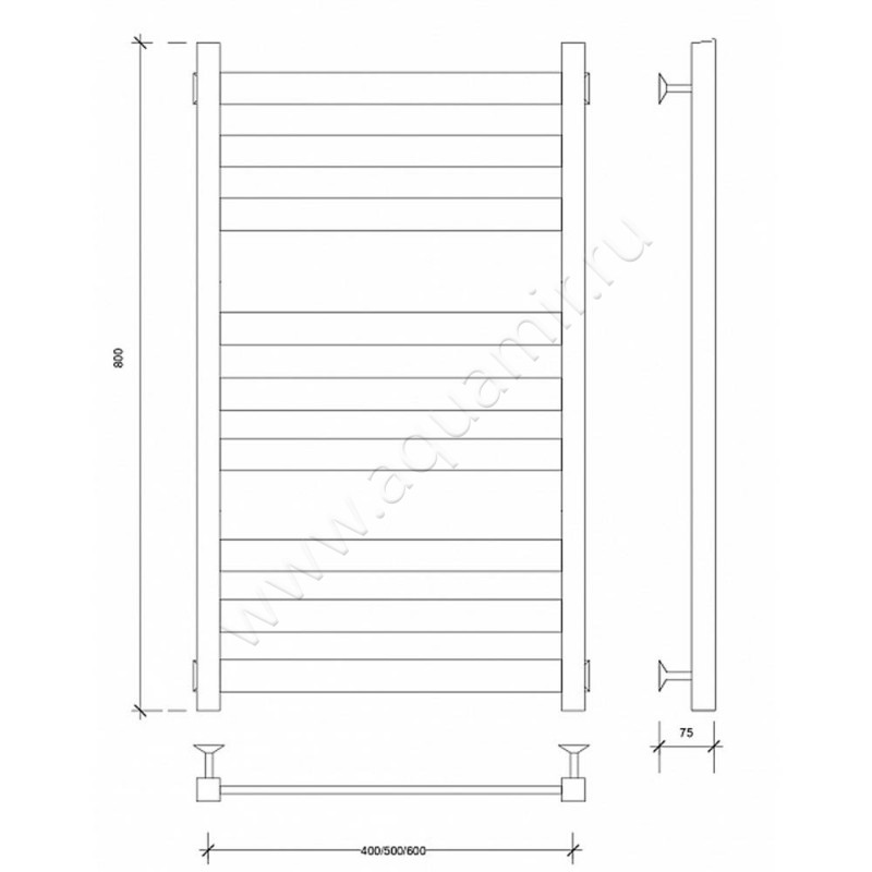 Полотенцесушитель электрический Secado Комано 3 4603759401362 размеры