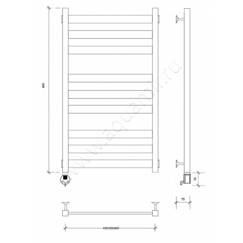 Полотенцесушитель электрический Secado Комано 3 4603777475963 размеры