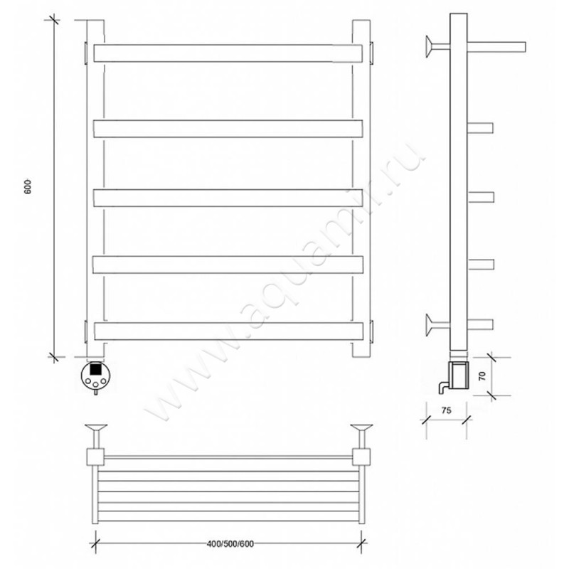 Полотенцесушитель электрический Secado Корсано 1 4673739247457 размеры