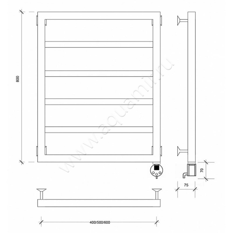 Полотенцесушитель электрический Secado Парма 4603777443160 размеры