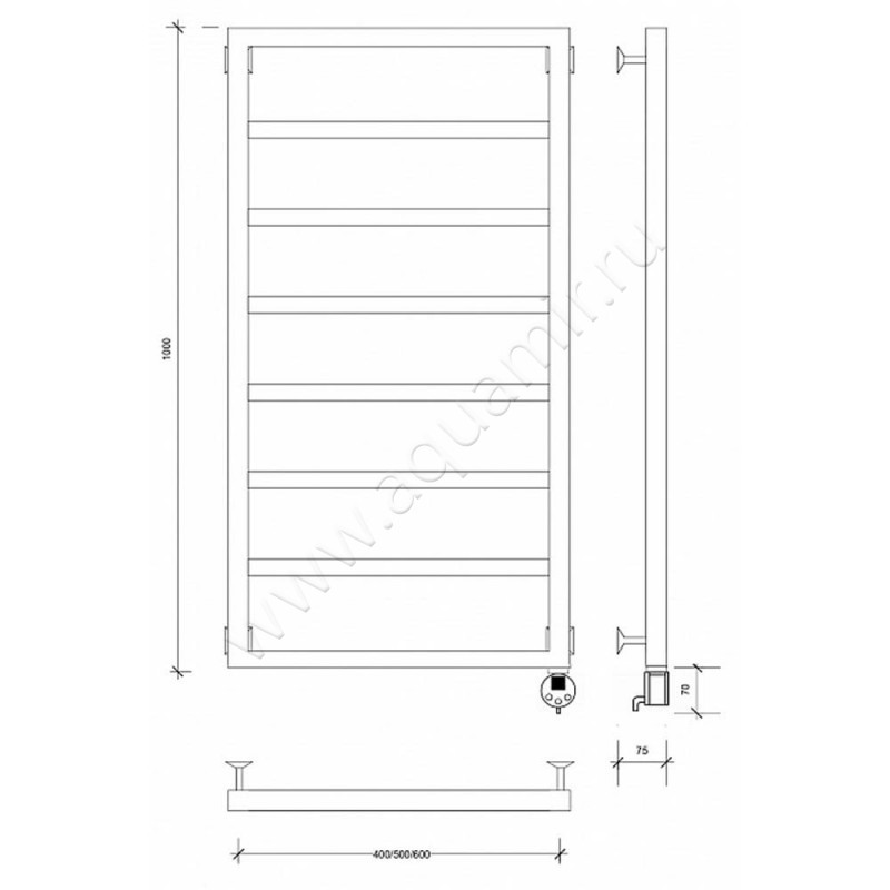 Полотенцесушитель электрический Secado Парма 2 4673739247815 размеры