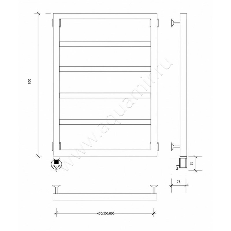 Полотенцесушитель электрический Secado Парма 2 4673739247921 размеры