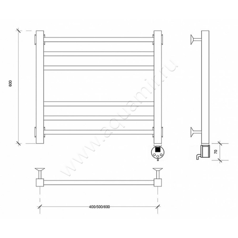 Полотенцесушитель электрический Secado Модена 4603777482374 размеры