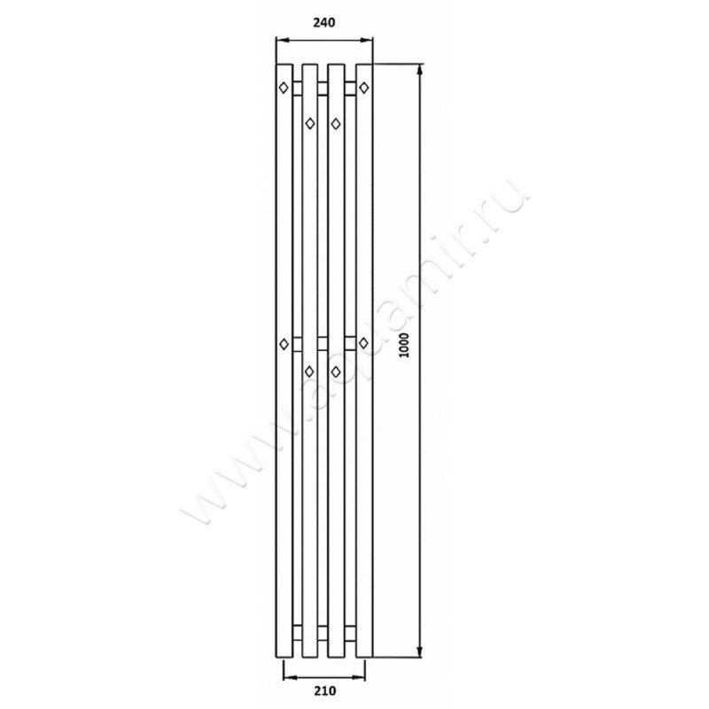 Полотенцесушитель электрический Secado Сандриго 4 4673739250679 размеры