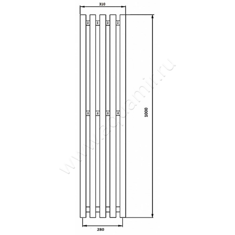 Полотенцесушитель водяной Secado Бергамо 5 4673739200933 размеры