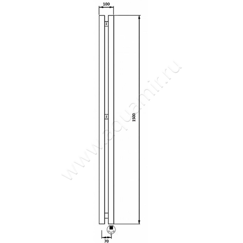 Полотенцесушитель электрический Secado Бергамо 2 4673739250891 размеры