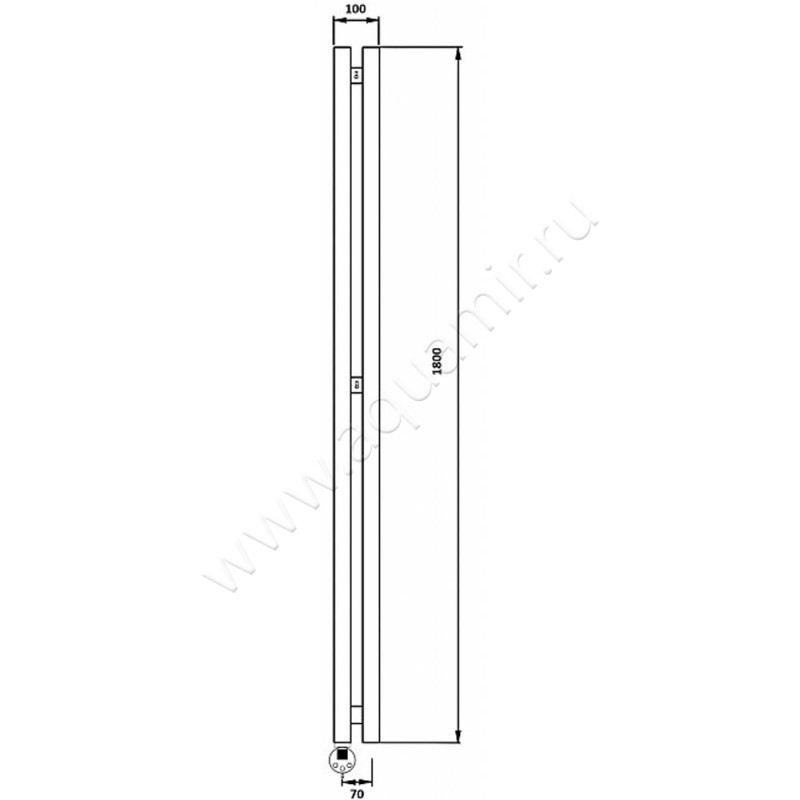 Полотенцесушитель электрический Secado Бергамо 2 4673739250907 размеры
