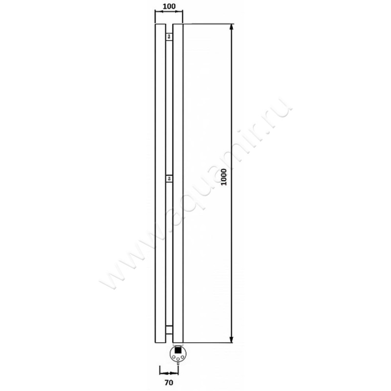 Полотенцесушитель электрический Secado Бергамо 2 4673739250921 размеры