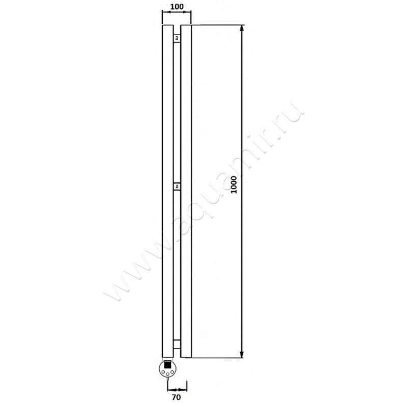 Полотенцесушитель электрический Secado Бергамо 2 4673739250921 размеры