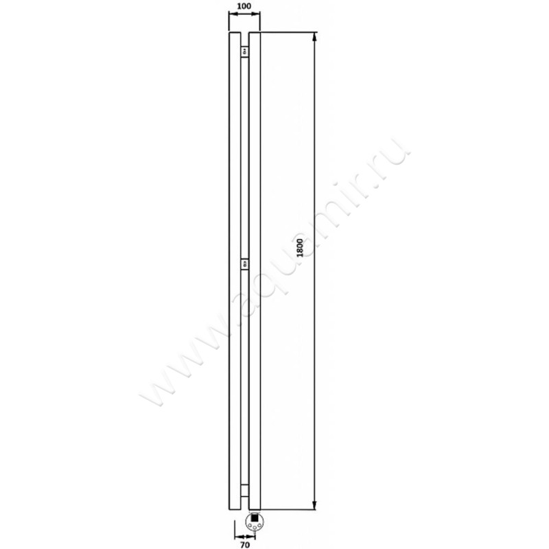 Полотенцесушитель электрический Secado Бергамо 2 4673739250952 размеры