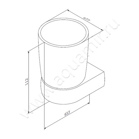 Стакан настенный AM.PM Sensation A3034300 размеры