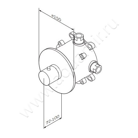 Встраиваемый смеситель для душа AM.PM Like F8075000 размеры