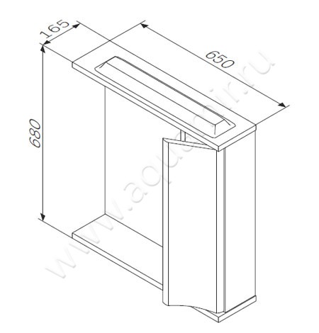 Зеркальный шкаф AM.PM Like M80MPR0651WG размеры