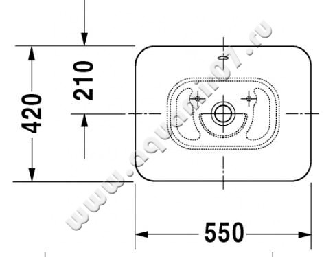 Раковина-чаша накладная Duravit Bacino 0334520000 размеры