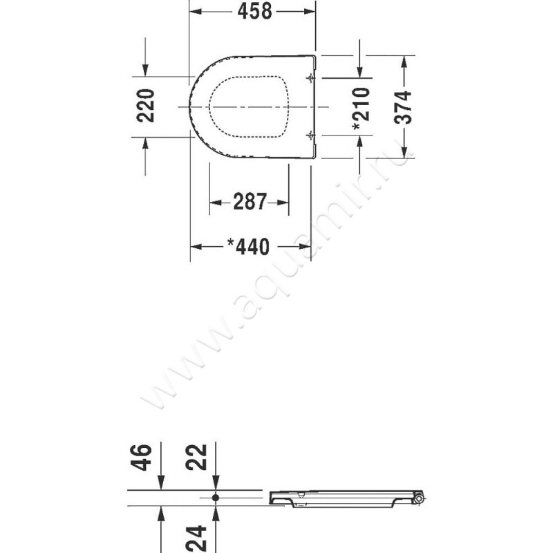 Крышка-сиденье Duravit ME by Starck 0020090000 размеры