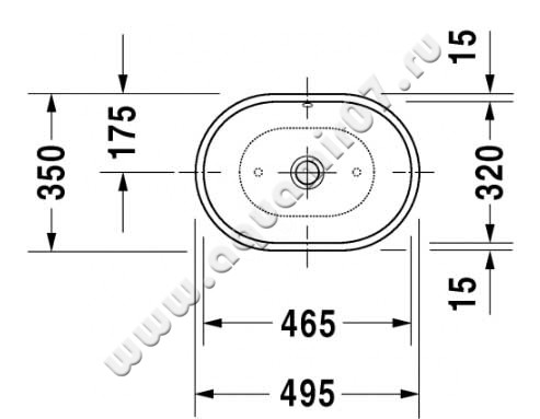 Раковина-чаша накладная Duravit Foster 0335500000 размеры