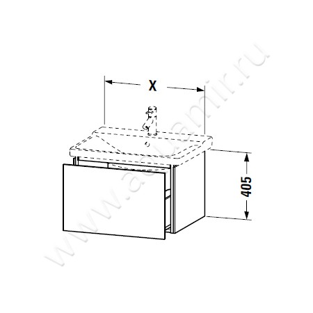 Тумба под раковину Duravit L-Cube LC614401818 размеры