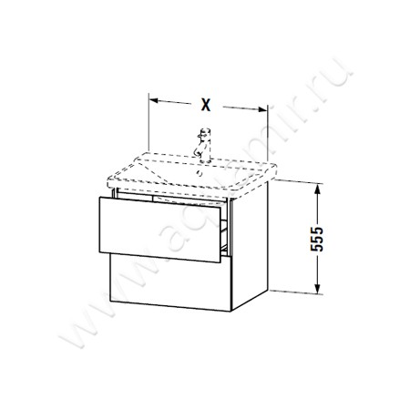 Тумба под раковину Duravit L-Cube LC624401818 размеры